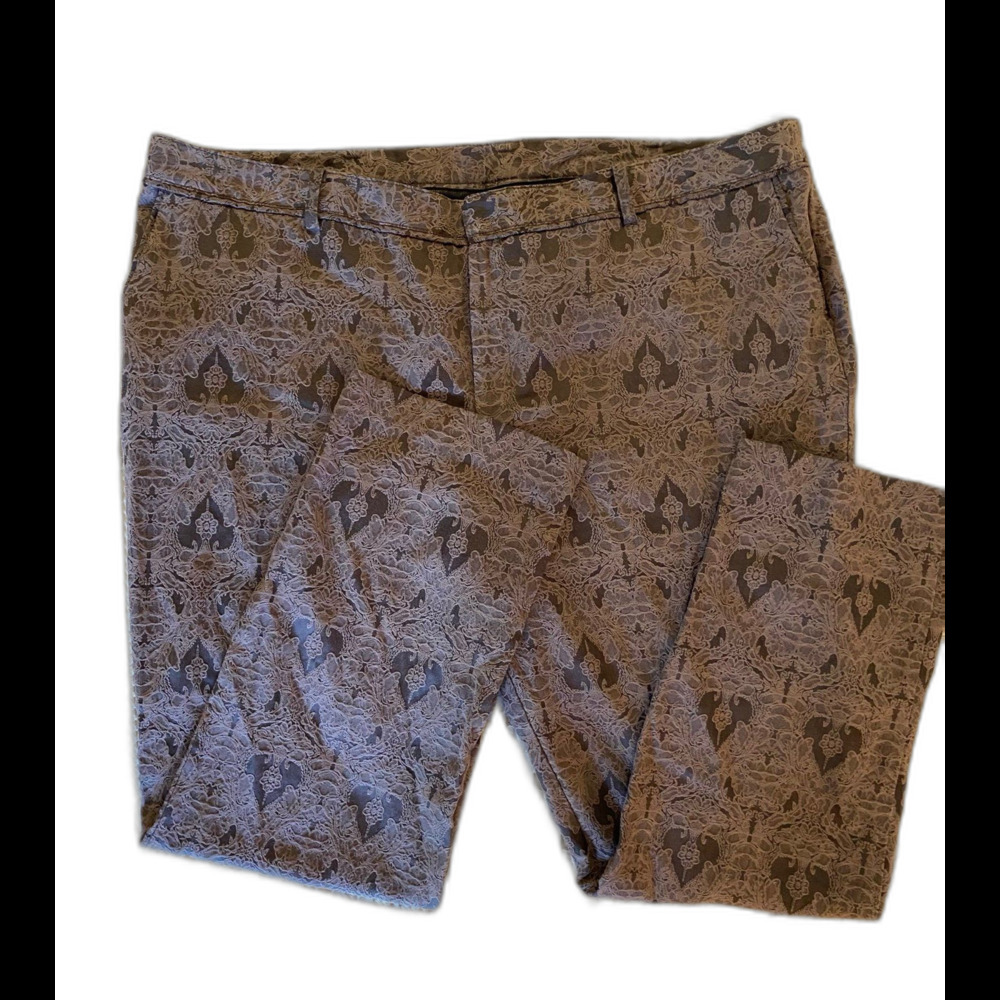Worthington Womens Patterened Brown Plus Size‎ 18 Cropped Pants